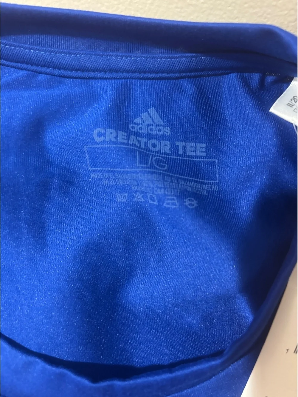NWT Adidas Creator SS Royal Blue Training Tee Shirt Men’s Large